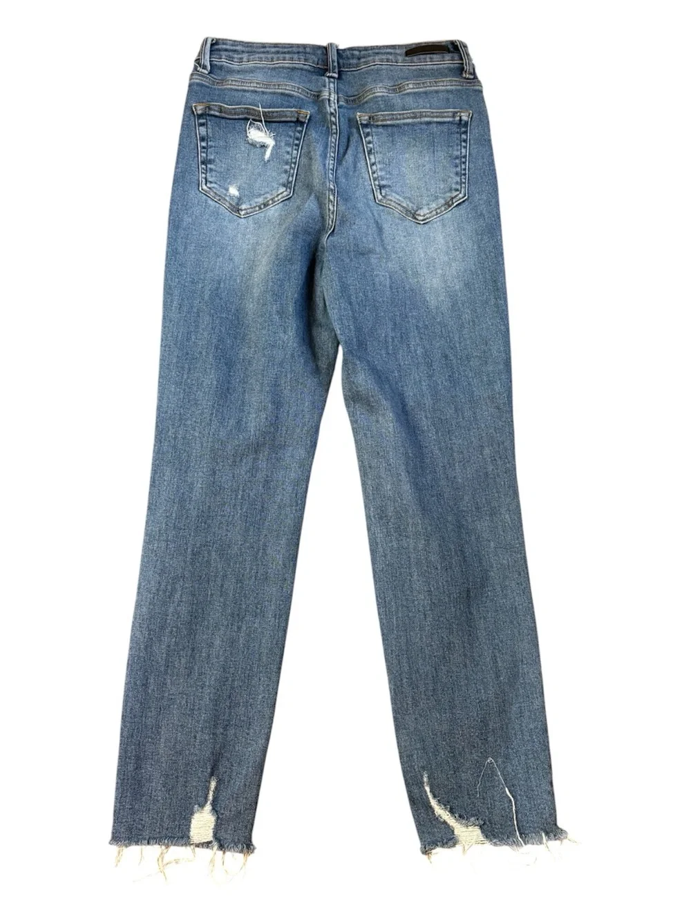 Risen Los Angeles Distressed High Rise Straight Ankle Jeans.  Size 9